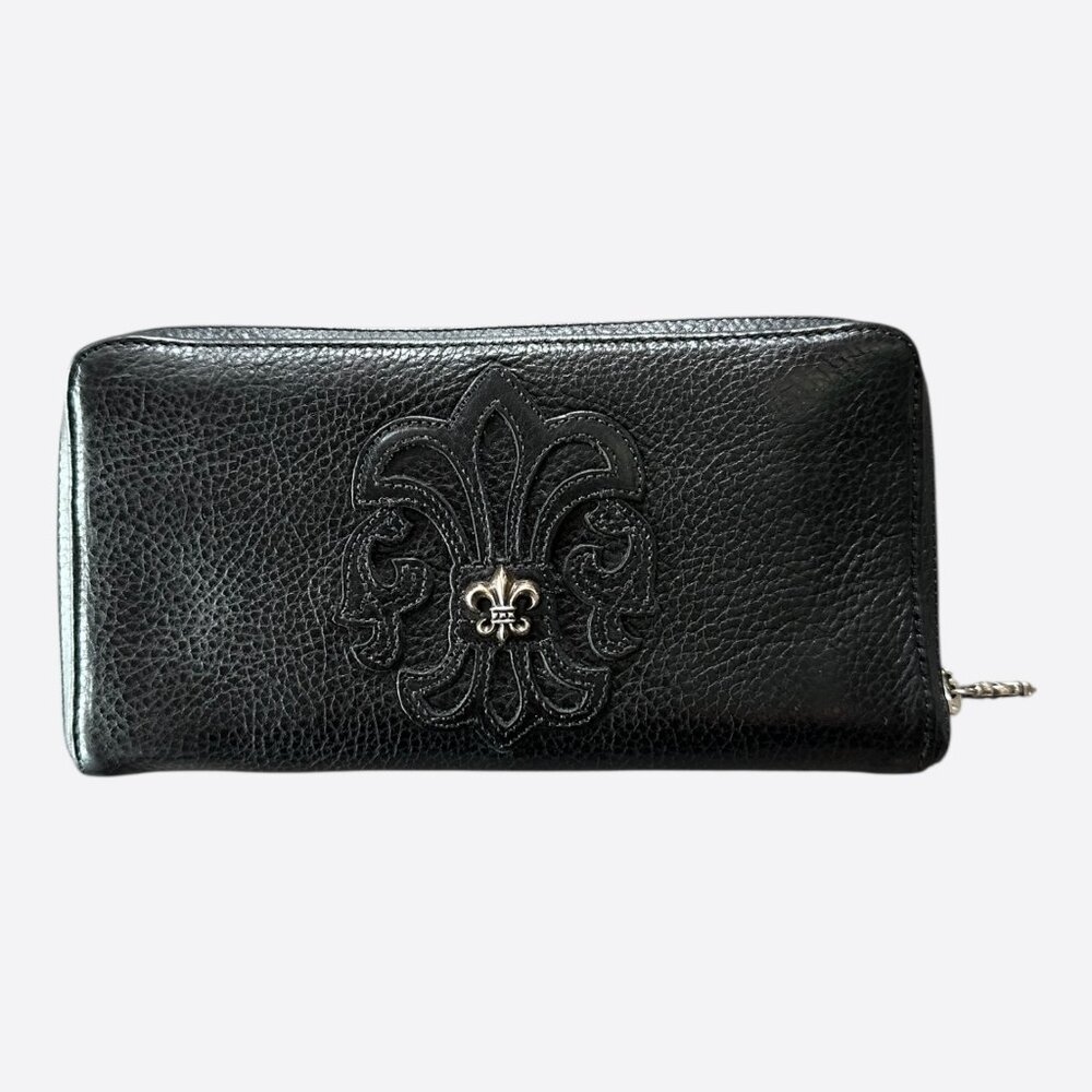 Chrome Hearts Black Fleur Patch Wallet